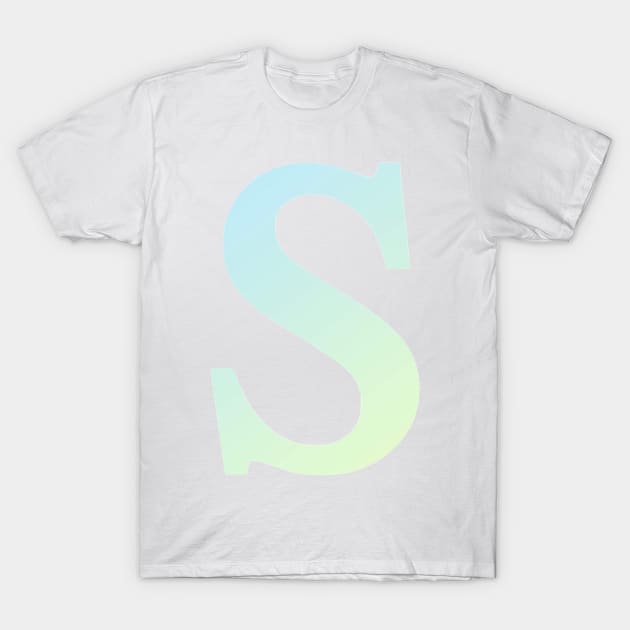 The Letter S Blue and Green Gradient Design T-Shirt by Claireandrewss